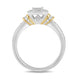 Load image into Gallery viewer, Jewelili 10K White and Yellow Gold With 1/3 CTTW Princess and Round Natural White Diamonds Engagement Ring
