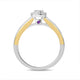 Load image into Gallery viewer, Jewelili Promise Ring with 1.3mm Round Amethyst on Side with Round Natural White Diamonds in 14K Yellow Gold over Sterling Silver 1/6 CTTW View 3
