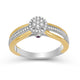Load image into Gallery viewer, Jewelili Promise Ring with 1.3mm Round Amethyst on Side with Round Natural White Diamonds in 14K Yellow Gold over Sterling Silver 1/6 CTTW View 1
