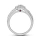 Load image into Gallery viewer, Jewelili Sterling Silver With Amethyst and 1/4 CTTW Natural White Round Diamonds Engagement Ring
