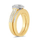 Load image into Gallery viewer, Jewelili Yellow Gold Over Sterling Silver With 1/2 CTTW Diamonds Bridal Set
