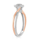 Load image into Gallery viewer, Jewelili Rose Gold Over Sterling Silver With 1/10 CTTW Diamonds Heart Shape Engagement Ring
