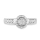Load image into Gallery viewer, Jewelili Engagement Ring with White Diamonds in Sterling Silver 1/10 CTTW View 3

