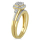 Load image into Gallery viewer, Jewelili Yellow Gold Over Sterling Silver 1/5 CTTW Natural White Round Diamonds Bridal Set

