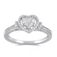 Load image into Gallery viewer, Jewelili 10k White Gold with 1/4 CTTW Natural Round White Diamonds Heart Shape Ring
