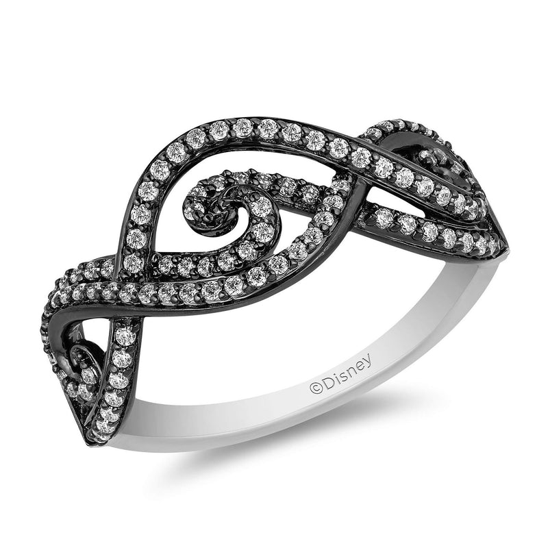 Enchanted Disney Fine Jewelry 14K White Gold 1/3 Cttw Villain Ursula Fashion Ring