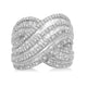 Load image into Gallery viewer, Jewelili Anniversary Ring with Natural White Baguette and Round Diamonds in Sterling Silver 1 .00 CTTW View 2
