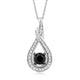Load image into Gallery viewer, Jewelili 10K White Gold With 1 CTTW Treated Black and White Diamonds Pendant Necklace
