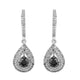Load image into Gallery viewer, Jewelili Teardrop Dangle Earrings with Round Black and White Diamonds in 10K White Gold 1 1/4 CTTW View 2
