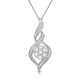 Load image into Gallery viewer, Jewelili 10K White Gold 1/2 CTTW Round White Diamonds Twist Pendant Necklace

