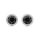 Load image into Gallery viewer, Jewelili Round Stud Earrings with Treated Black Diamonds and White Diamonds in Sterling Silver 1.00 CTTW View 3
