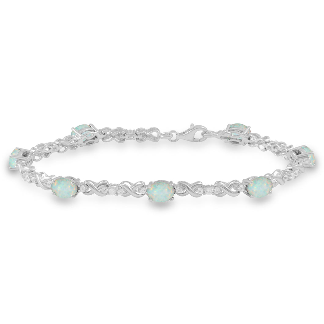 Gemstone Walmart Opal Bracelet Jewelili Bracelet With Oval Shape