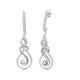 Load image into Gallery viewer, Jewelili Sterling Silver With 1/3 CTTW Round White Diamonds Dangling Twisted Earrings
