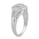 Load image into Gallery viewer, Jewelili Ring with Princess Cut and Round Natural White Diamonds in Sterling Silver With 1/4 CTTW View 3

