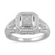 Load image into Gallery viewer, Jewelili Ring with Princess Cut and Round Natural White Diamonds in Sterling Silver With 1/4 CTTW View 1

