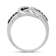 Load image into Gallery viewer, Jewelili Sterling Silver With 1/10 CTTW Treated Black Diamonds and Natural White Diamonds Heart Ring
