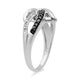 Load image into Gallery viewer, Jewelili Sterling Silver With 1/10 CTTW Treated Black Diamonds and Natural White Diamonds Heart Ring
