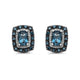 Load image into Gallery viewer, Jewelili Sterling Silver with 1/3 CTTW  Round Blue and White Diamonds and Cushion Blue Topaz Diamonds Earrings
