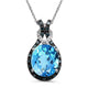 Load image into Gallery viewer, Jewelili Sterling Silver with 1/3 CTTW Treated Blue Diamonds and White Diamonds with Blue Topaz Knot Pendant Necklace
