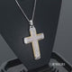 Load and play video in Gallery viewer, Jewelili 14K Yellow Gold over Sterling Silver With 1/5 CTTW Natural White Round Diamonds Men&#39;s Cross Pendant Necklace
