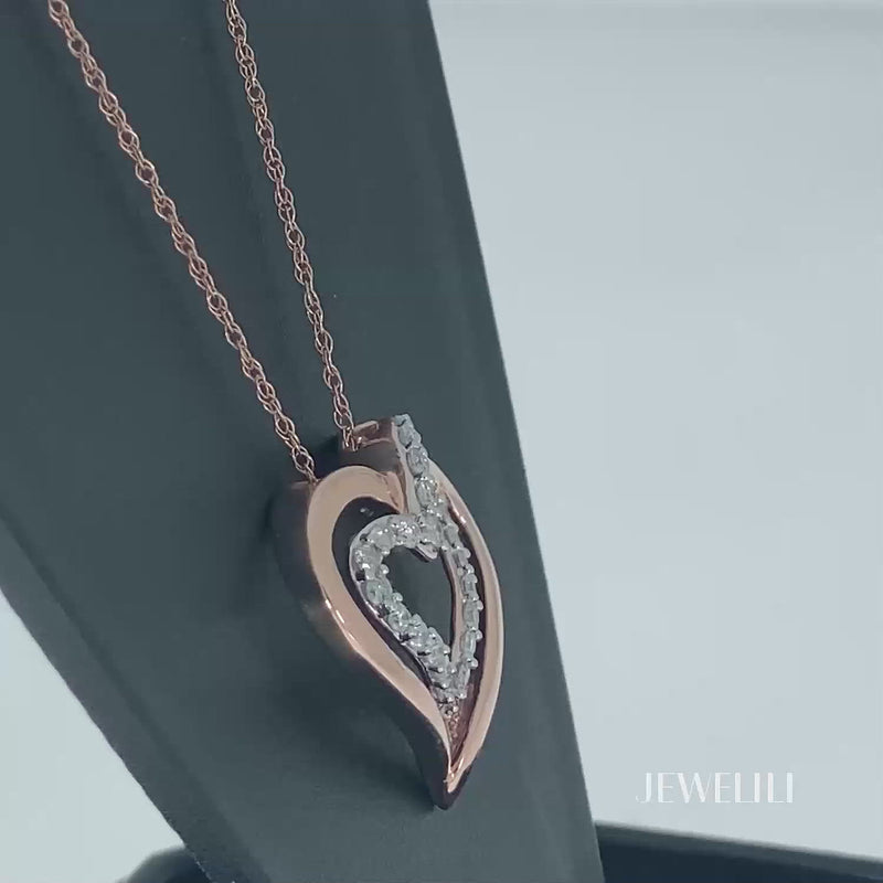 hi♡ 0.12 CT. T.W. Diamond Heart Necklace in Italian Sterling