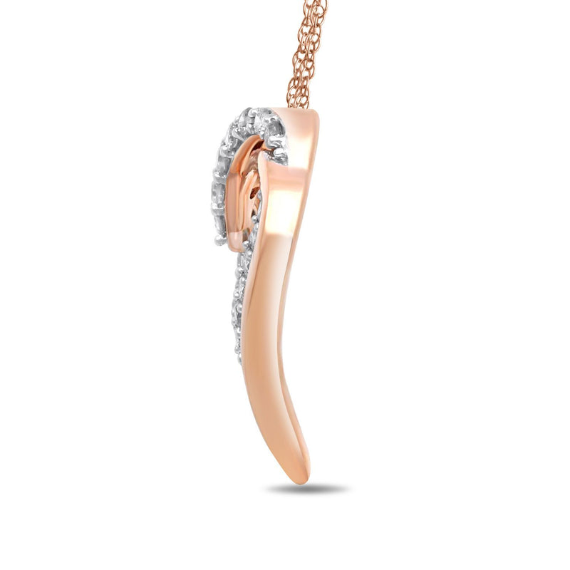Jewelili Heart Pendant Necklace Diamond Jewelry in Gold - View 5