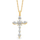 Load image into Gallery viewer, Jewelili 10K Yellow Gold With 1/2 CTTW Diamonds Cross Pendant Necklace
