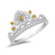 Load image into Gallery viewer, Enchanted Disney Fine Jewelry Sterling Silver 1/5CTTW Diamond and Citrine Belle Bridal Ring
