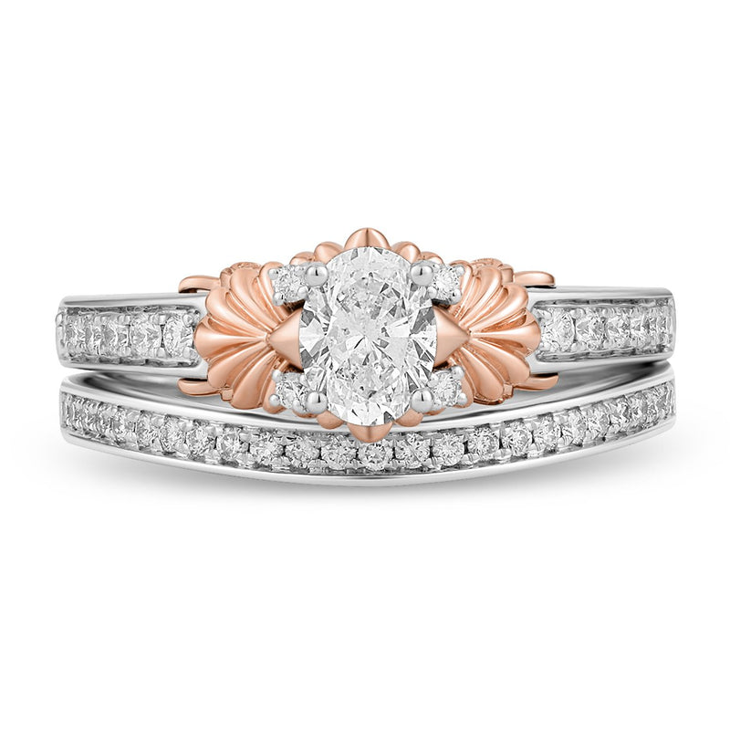 Enchanted Disney Fine Jewelry 14K White Gold and Rose Gold 3/4 CTTW Diamond Ariel Ring