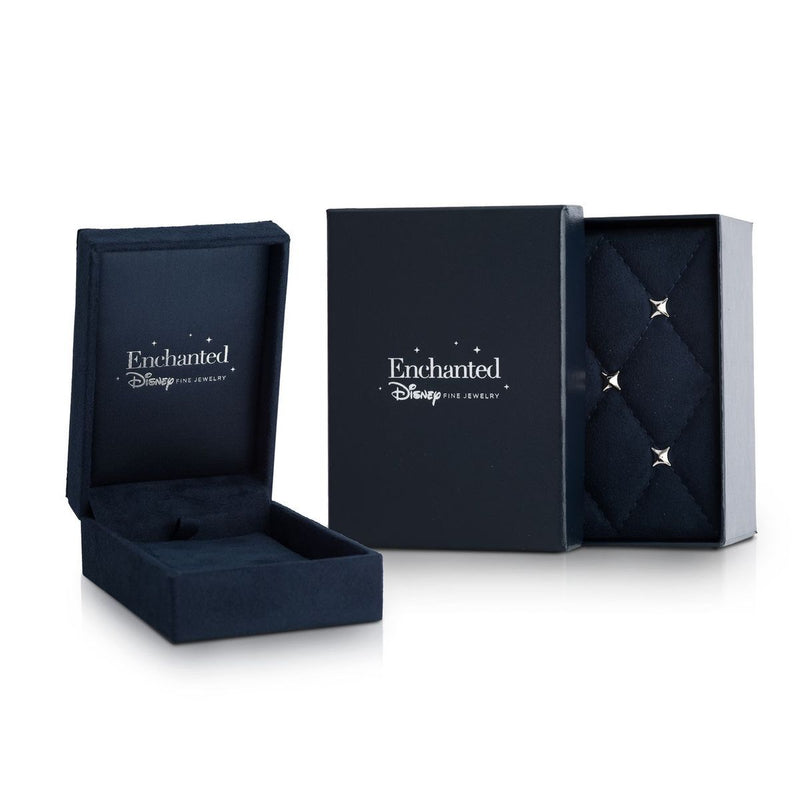 Enchanted Disney Fine Jewelry 14K Rose Gold Over Sterling Silver 1/10Cttw Diamond Cinderella Key Pendant
