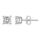 Load image into Gallery viewer, Jewelili 14K White Gold with 3/8 CTTW Princess Cut Diamonds Stud Earrings
