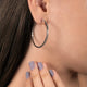 Load image into Gallery viewer, Jewelili Hoop Earrings with Natural White Diamond in Sterling Silver 1/4 CTTW View 3
