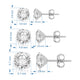 Load image into Gallery viewer, Jewelili 10K White Gold with Round Cut Cubic Zirconia Stud Earrings Set
