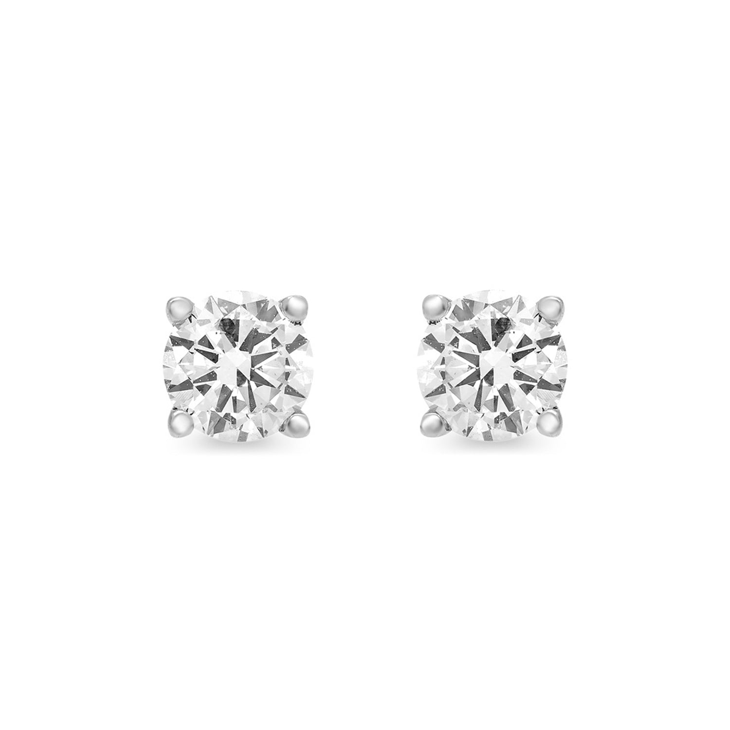 1/2 Carat tw 6 Prong Round Diamond Solitaire Stud Earrings in 14K Yellow Gold (k-l Color, I2-i3 Clarity), Women's, Size: One size, White