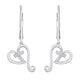Load image into Gallery viewer, Jewelili Sterling Silver with Diamonds Dangle Heart Earrings
