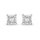 Load image into Gallery viewer, Jewelili 10K White Gold With 1/2 CTTW Diamonds Stud Earrings
