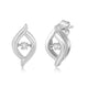 Load image into Gallery viewer, Jewelili Sterling Silver With Natural White Diamonds Dancing Love Earrings
