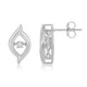 Load image into Gallery viewer, Jewelili Sterling Silver With Natural White Diamonds Dancing Love Earrings
