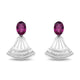 Load image into Gallery viewer, Disney Mulan Inspired Diamond &amp; Garnet Earrings Sterling Silver 1/3 CTTW View 1
