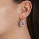 Load image into Gallery viewer, Enchanted Disney Fine Jewelry 14K White and Rose Gold with 1/6 CTTW Diamond and Amethyst Ariel Earrings
