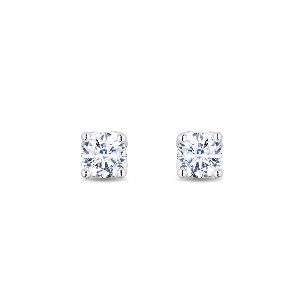 Enchanted Disney Fine Jewelry 14K White Gold with 1/2cttw Diamond Majestic Princess Solitaire Earrings