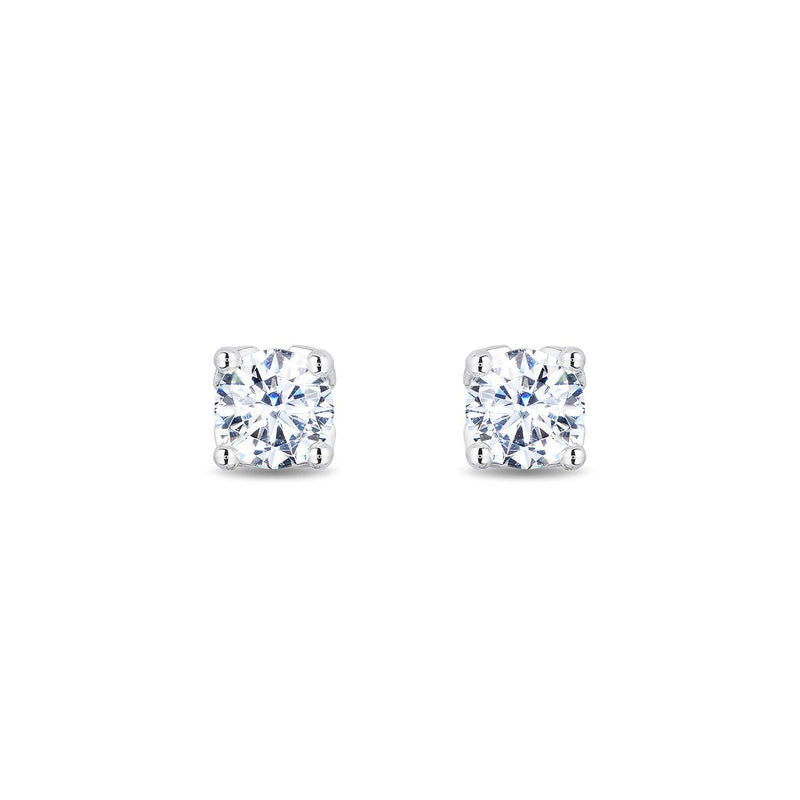 Enchanted Disney Fine Jewelry 14K White Gold with 1/2cttw Diamond Majestic Princess Solitaire Earrings