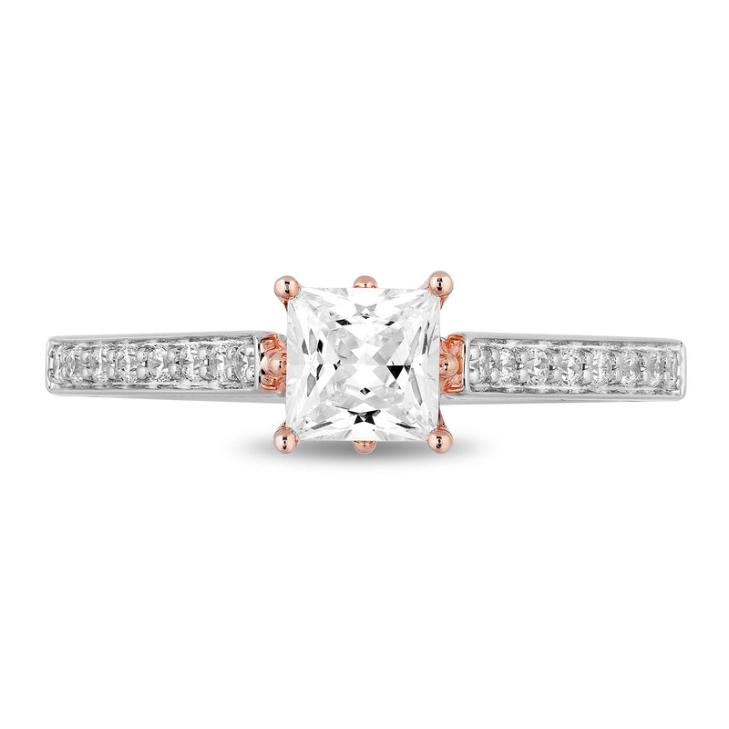 Disney Majestic Princess Inspired Diamond Crown Engagement Ring in 14K White Gold and Rose Gold 1 CTTW View 3