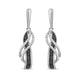 Load image into Gallery viewer, Jewelili Dangle Earrings with Treated Black and White Natural Diamond in Sterling Silver 1/5 CTTW View 2
