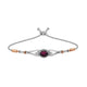Load image into Gallery viewer, Jewelili Bolo Bracelet with Rhodolite Garnet and White Topaz in Sterling Silver in 10K Rose Gold View 1
