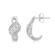 Load image into Gallery viewer, Jewelili Stud Earrings with Natural White Diamond in Sterling Silver 1/5 CTTW View 3

