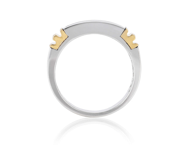 Enchanted Disney Fine Jewelry 14K White and Yellow Gold 1/3 Cttw Mens Ring