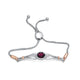 Load image into Gallery viewer, Jewelili Bolo Bracelet with Rhodolite Garnet and White Topaz in Sterling Silver in 10K Rose Gold View 2
