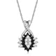 Load image into Gallery viewer, Jewelili 10K White Gold With 1/3 CTTW Treated Black and White Natural Diamond Cluster Pendant Necklace
