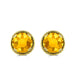 Load image into Gallery viewer, Jewelili Stud Earrings with Round Topaz Crystal in 10K Yellow Gold View 2
